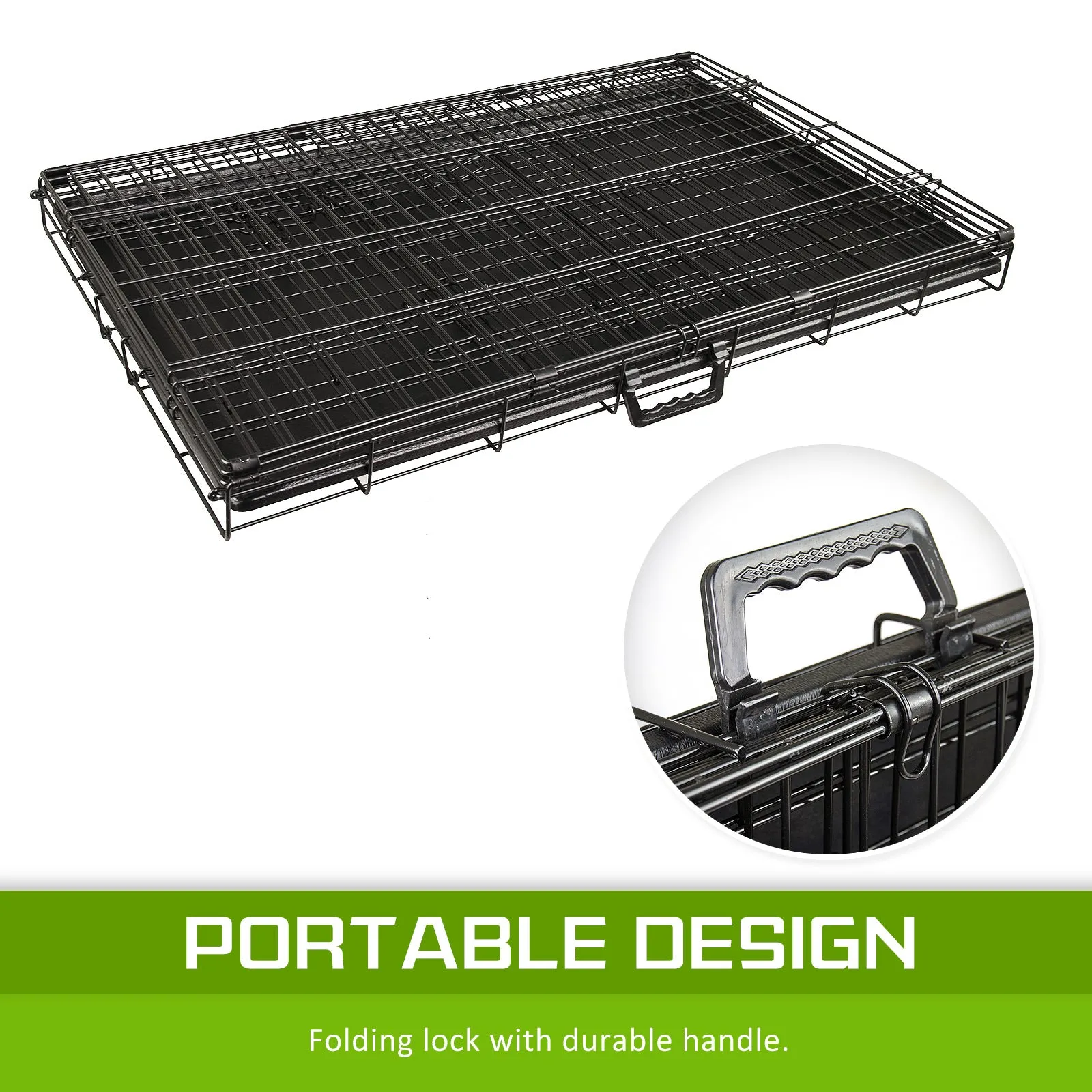Durable Foldable Wire Dog Crate with Tray 36in - Paw Mate