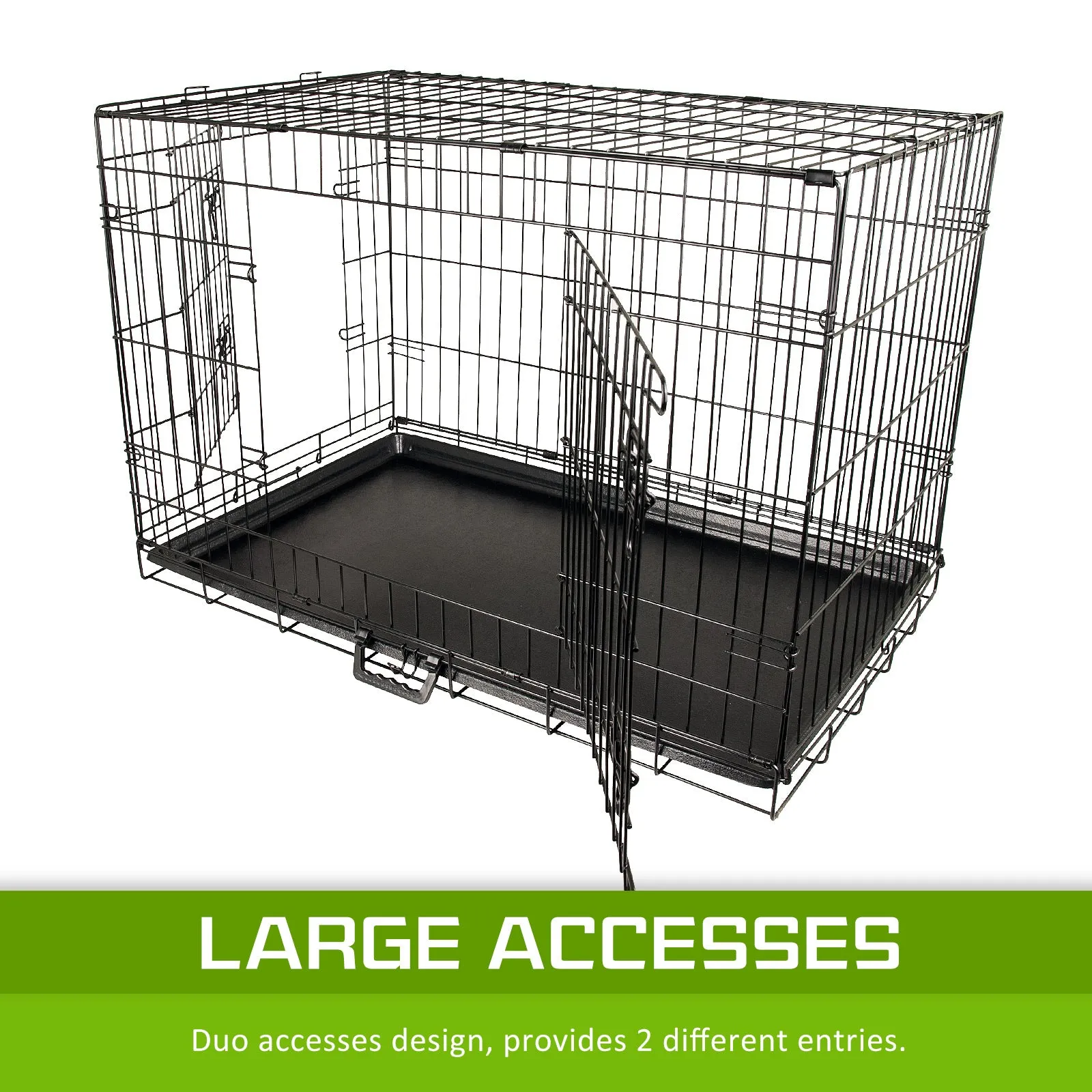 Durable Foldable Wire Dog Crate with Tray 36in - Paw Mate