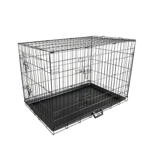 Durable Foldable Wire Dog Crate with Tray 36in - Paw Mate