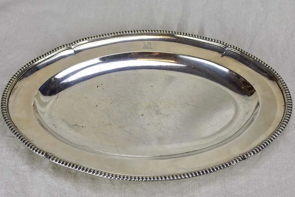 Early 19th Century Old Sheffield oval platter with family crest