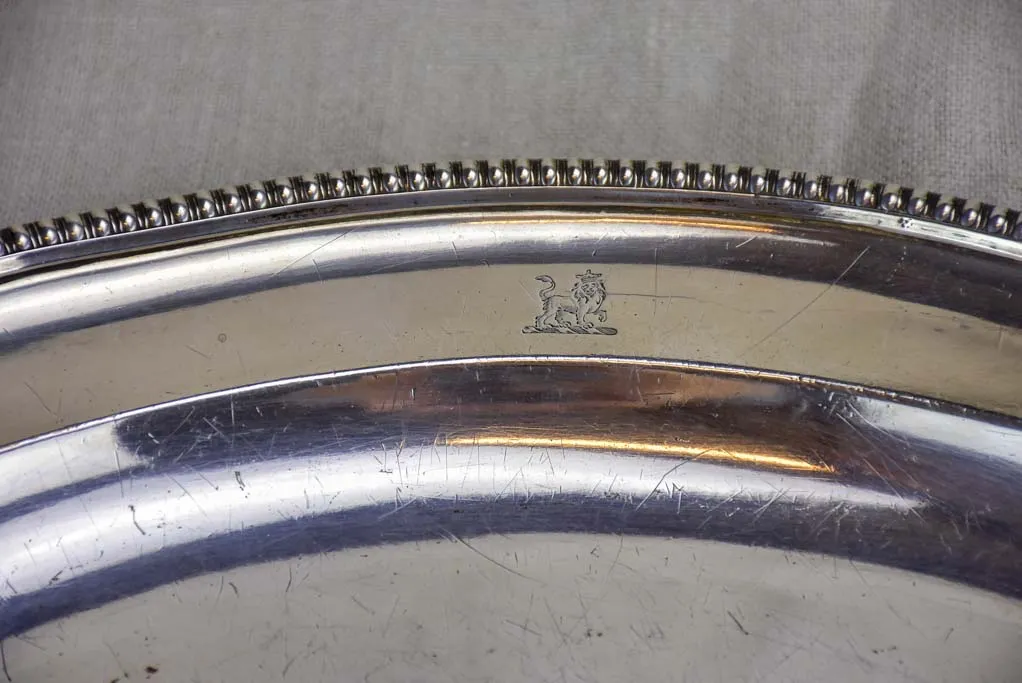 Early 19th Century Old Sheffield oval platter with family crest