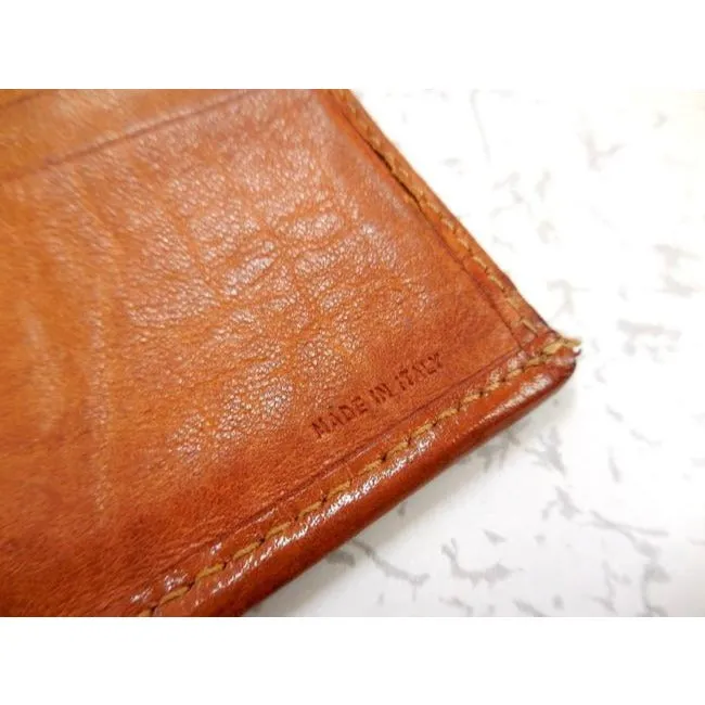 Fendi Cognac Brown Leather With Large B Buckle Xl Wallet