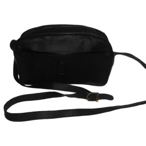 Fendi Vintage Pursesdesigner Purses Black Leather And Black Canvas Cross Body Bag