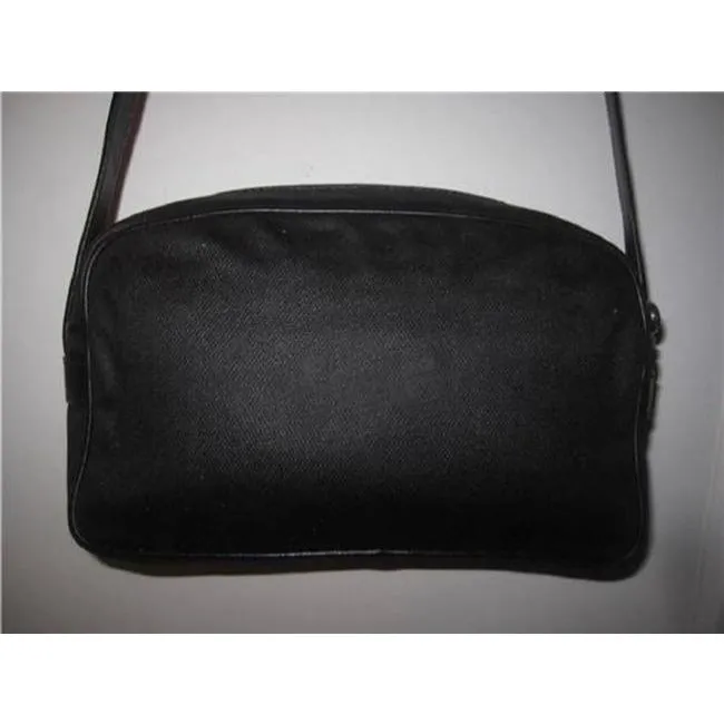 Fendi Vintage Pursesdesigner Purses Black Leather And Black Canvas Cross Body Bag