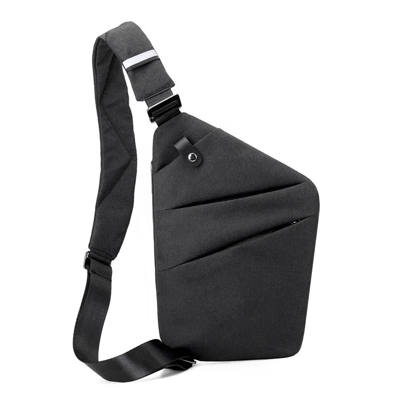 Fengdong men ultra thin anti-theft small chest bag mini cross body bags male one shoulder sling bag for travel boy sports bag