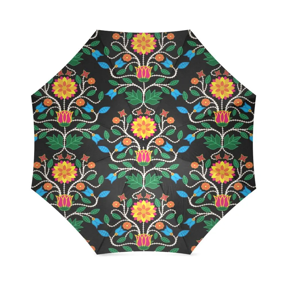 Floral Beadwork Four Clans Foldable Umbrella