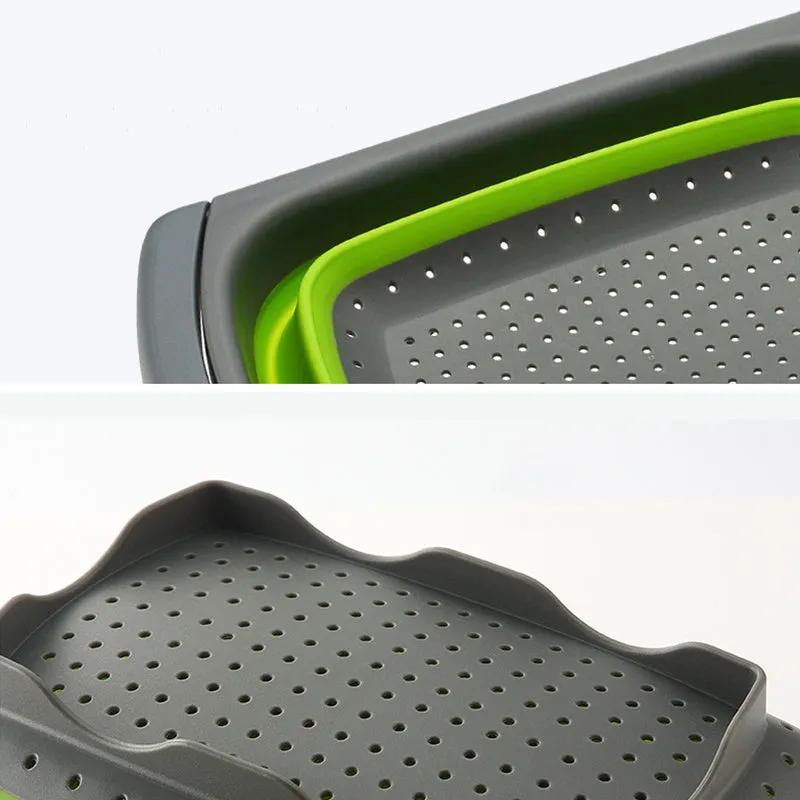 Foldable Colander Drain Folding Baskets Collapsible Kitchen