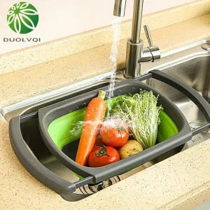 Foldable Colander Drain Folding Baskets Collapsible Kitchen