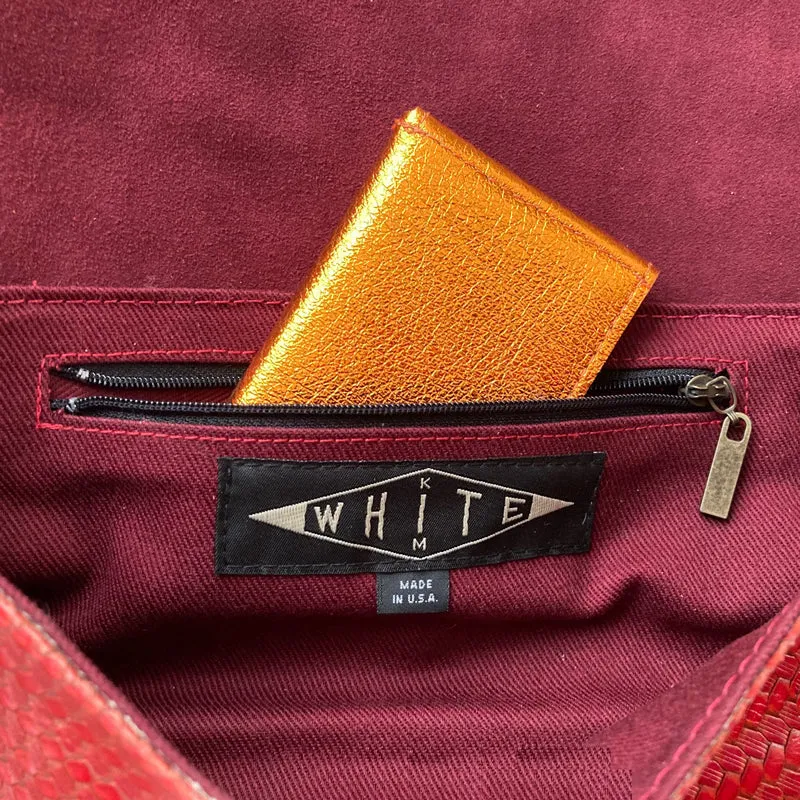 Folding Wallet - Burgundy Metallic