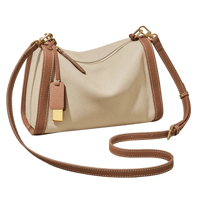 FOXER Women's Genuine Leather Shoulder Bag Vintage Soft Messenger Bag