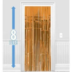 Fringed Doorway Curtain - Orange Peel