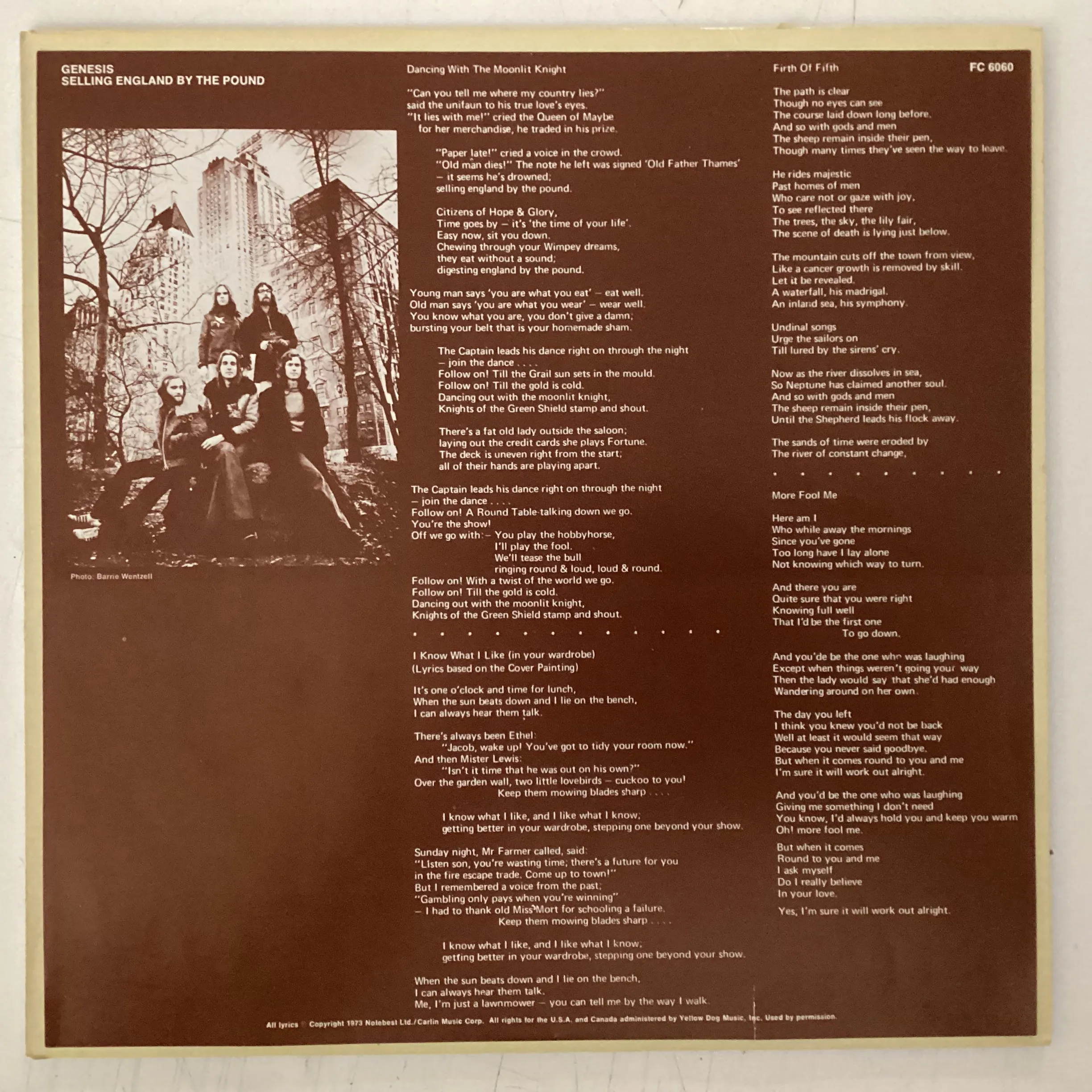 GENESIS = SELLING ENGLAND BY THE POUND (CDN 1973) (USED)