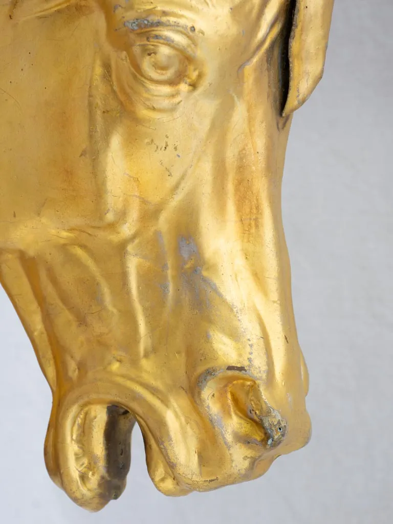 Gilded zinc horse head from stables - 19th century