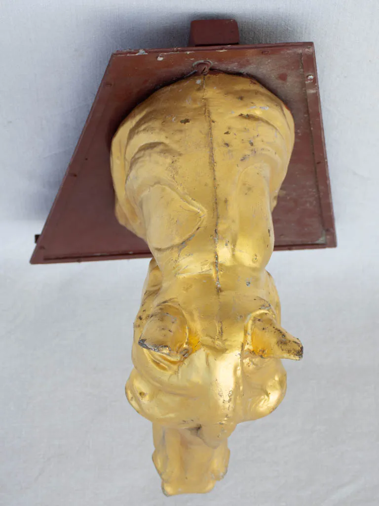 Gilded zinc horse head from stables - 19th century