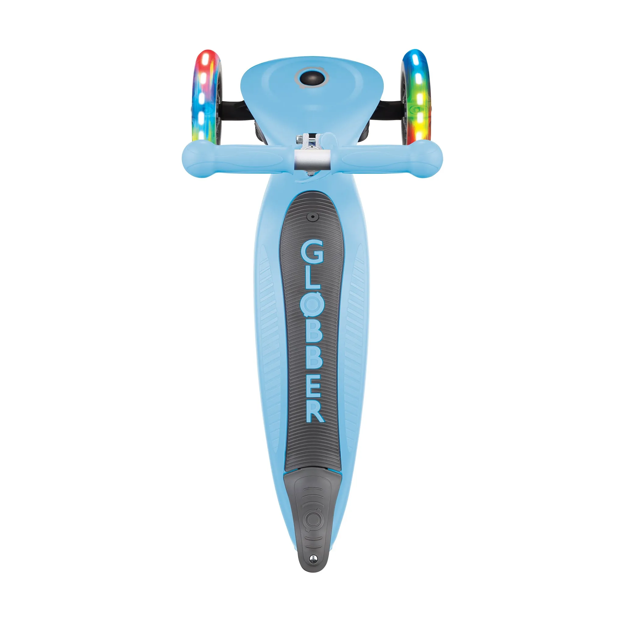 Globber Go Up Foldable Plus Lights Scooter - Pastel Blue (15m – 7y)