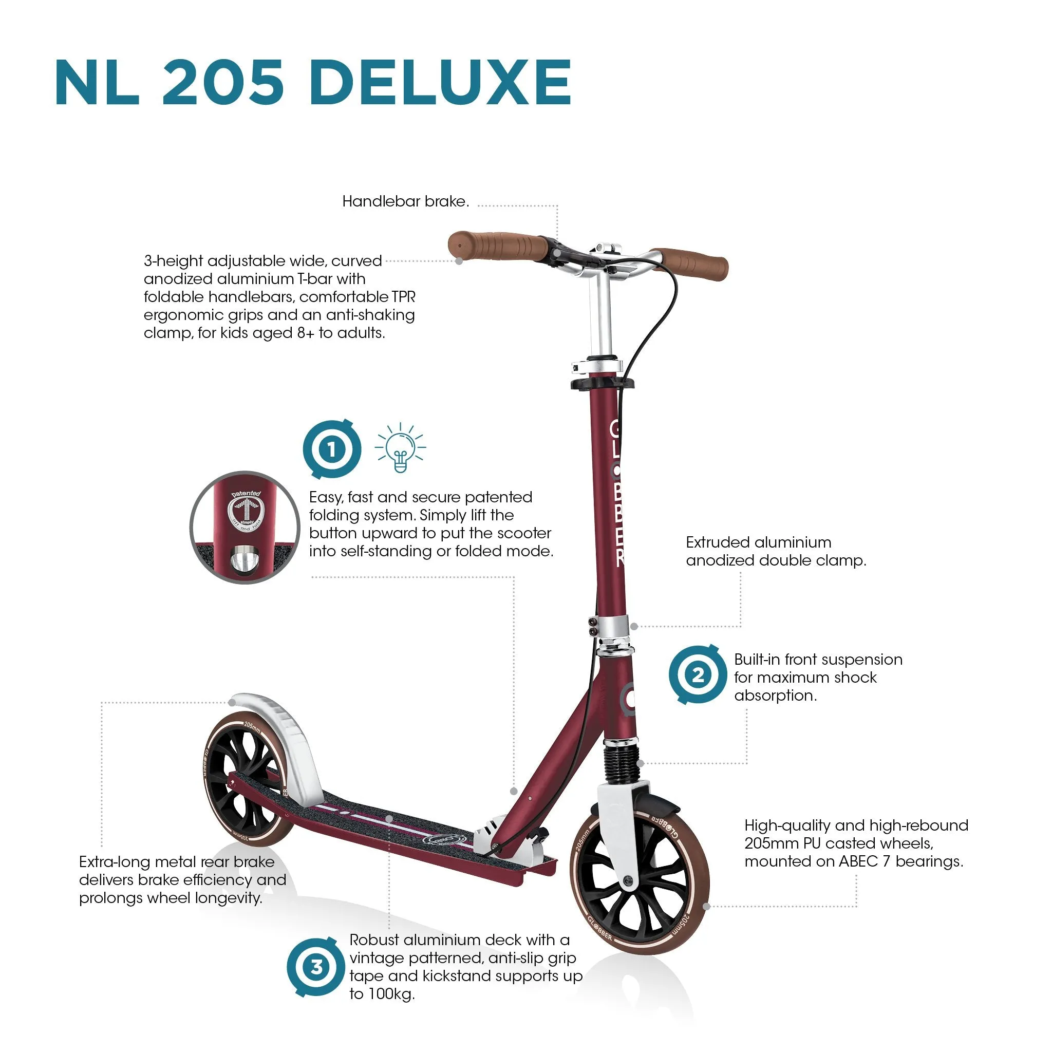 Globber NL 205 Deluxe - Vintage Blue (8y )