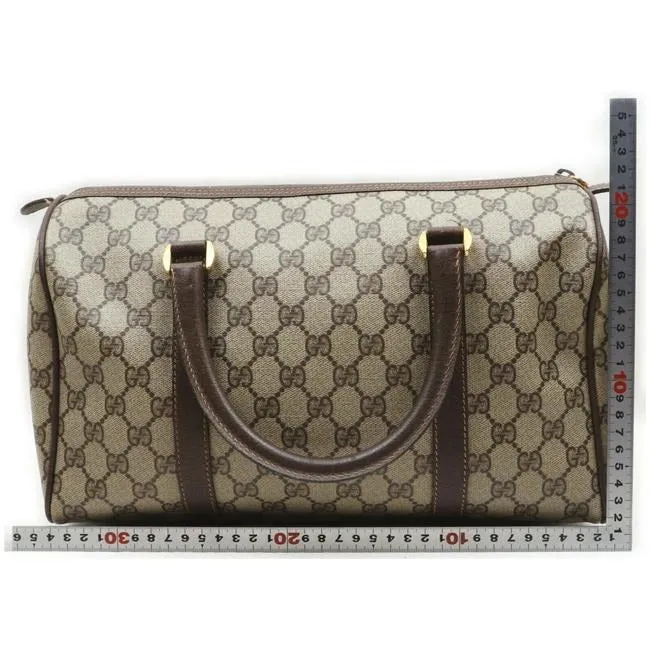 Gucci Boston Bag Ctd Cnvslthr Accessory Collection Brown Guccissima Print Leather And Coated Canvas