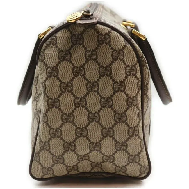 Gucci Boston Bag Ctd Cnvslthr Accessory Collection Brown Guccissima Print Leather And Coated Canvas