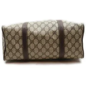 Gucci Boston Bag Ctd Cnvslthr Accessory Collection Brown Guccissima Print Leather And Coated Canvas