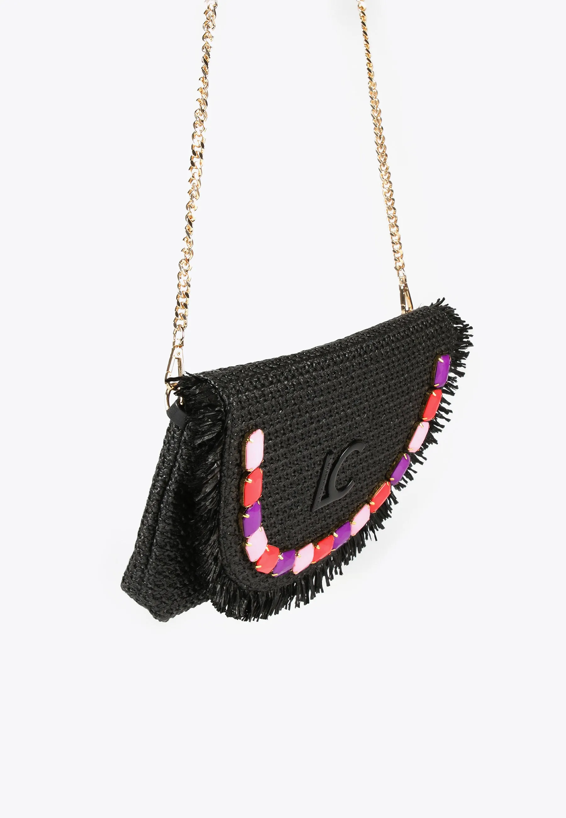 Handbag with colourful stones