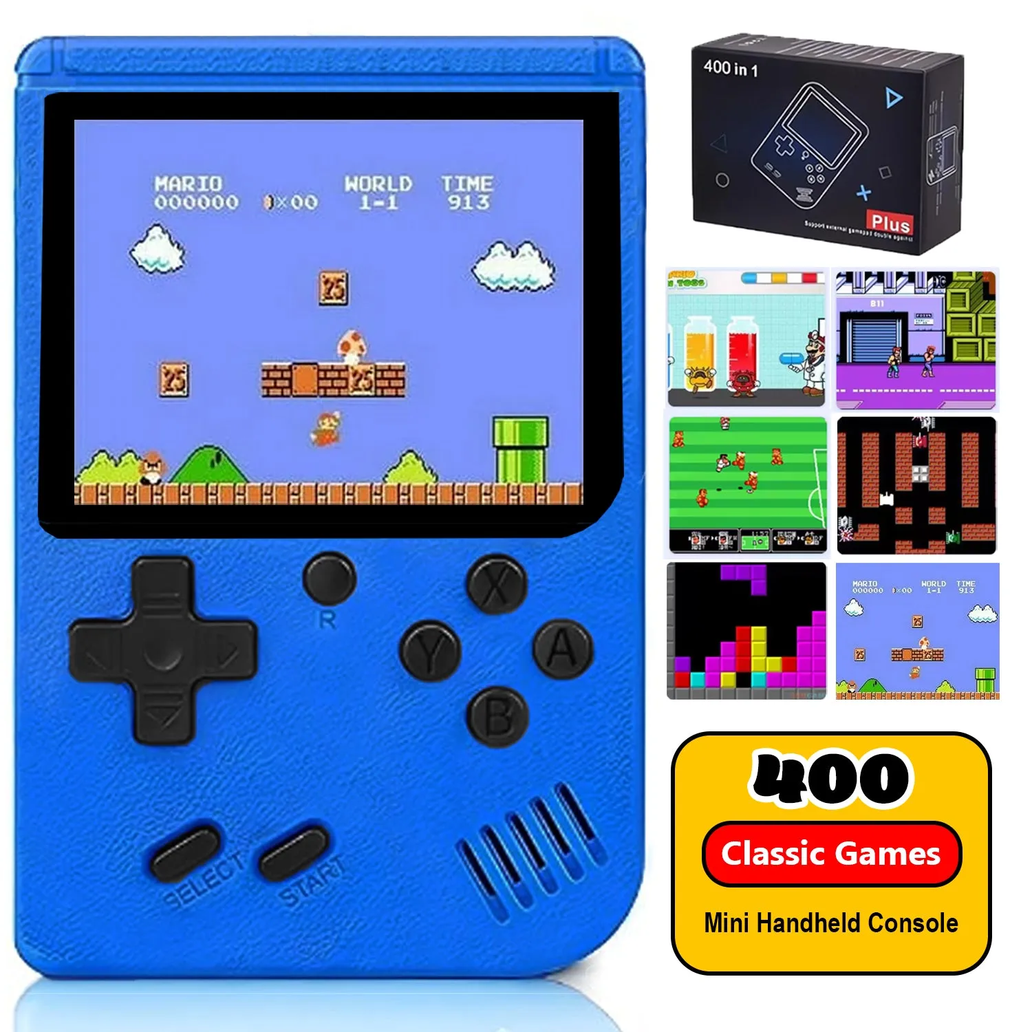 Handheld Games for Kids Console 400 Retro Video Games, Portable Gaming Player Mini Arcade Electronic Toy Gifts for Boys Girls