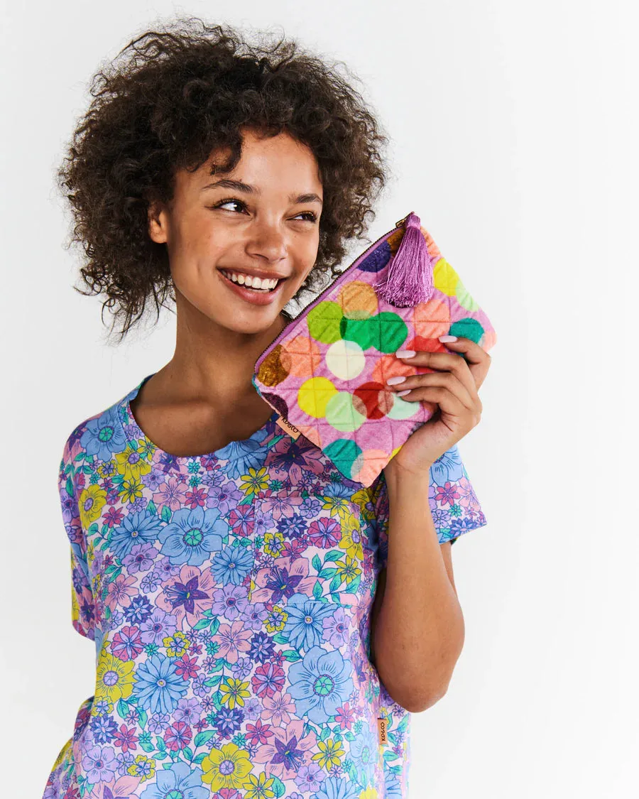 Kip & Co | Confetti Pink Velvet Cosmetics Purse