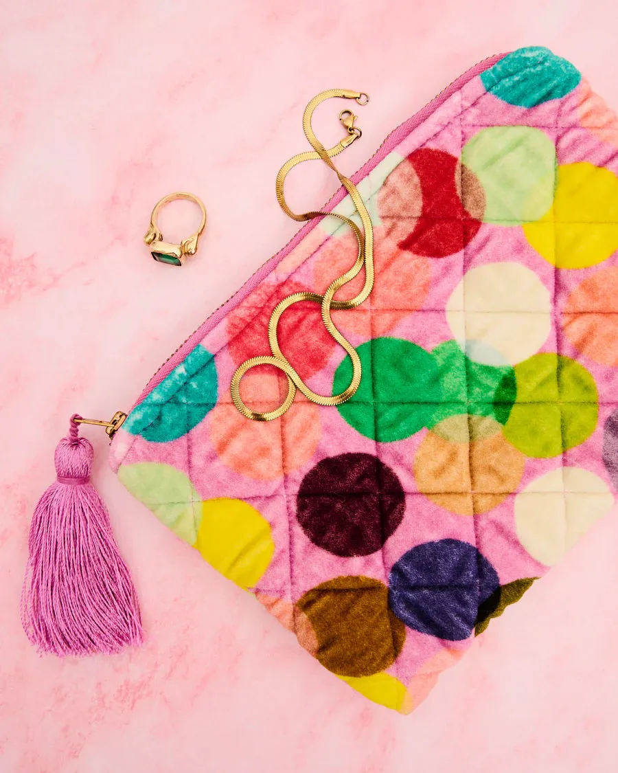 Kip & Co | Confetti Pink Velvet Cosmetics Purse