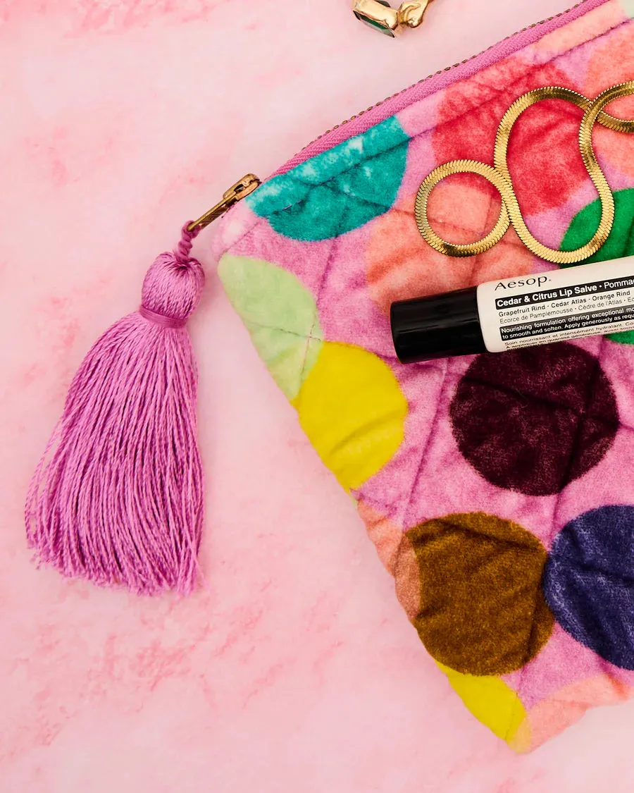 Kip & Co | Confetti Pink Velvet Cosmetics Purse