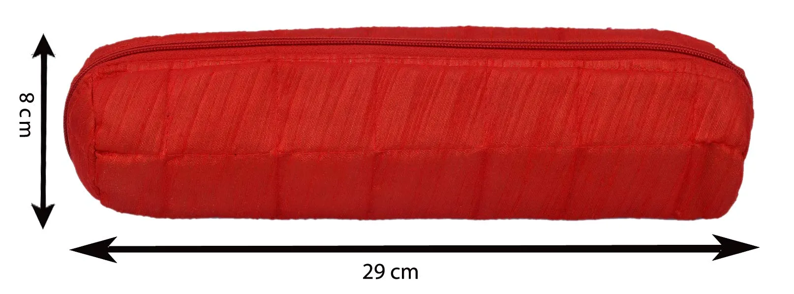 Kuber Industries Cotton Watch Case, Bangle Box/Wrist Watch Holder/Watch Organizer/Bracelet Pouch Zip Top Watch Case With One Roll (Red)-Kubmart16099, Pack of 1