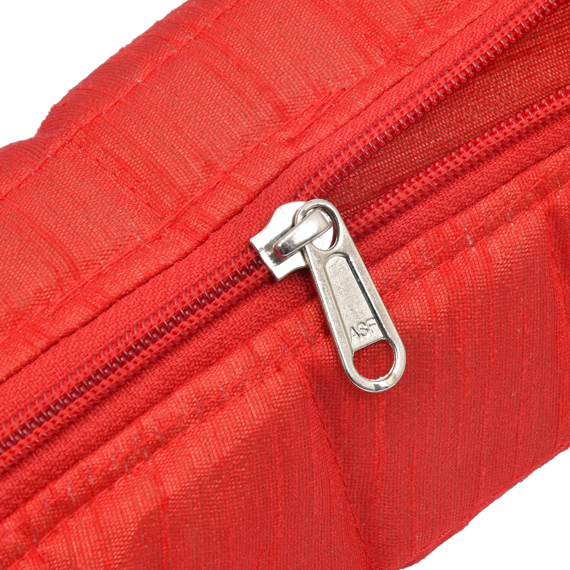 Kuber Industries Cotton Watch Case, Bangle Box/Wrist Watch Holder/Watch Organizer/Bracelet Pouch Zip Top Watch Case With One Roll (Red)-Kubmart16099, Pack of 1