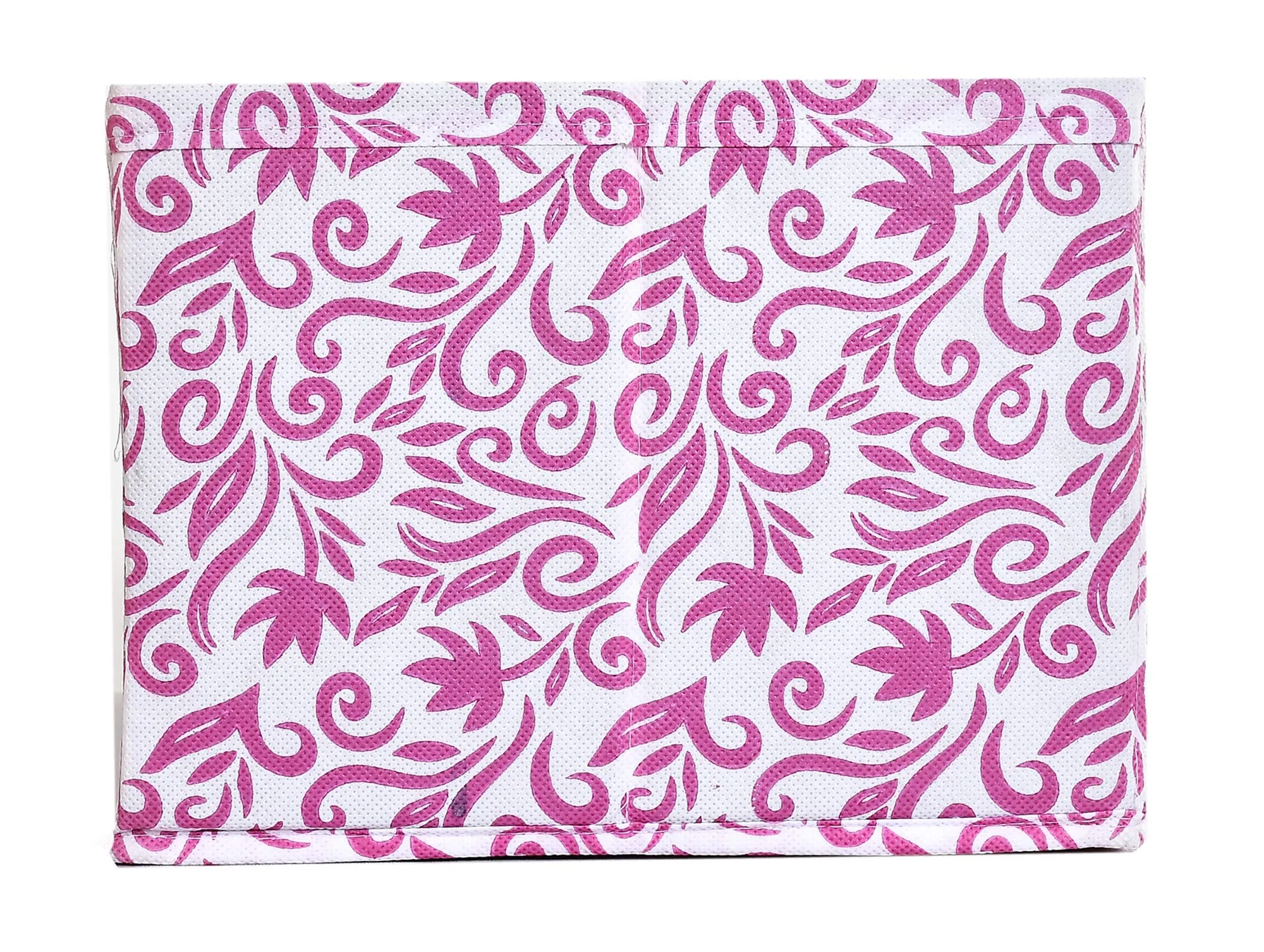 Kuber Industries Leaf Print Non Woven Fabric 2-Replacement Drawer Storage And Cloth Organizer Unit for Closet (Pink)-KUBMART16006