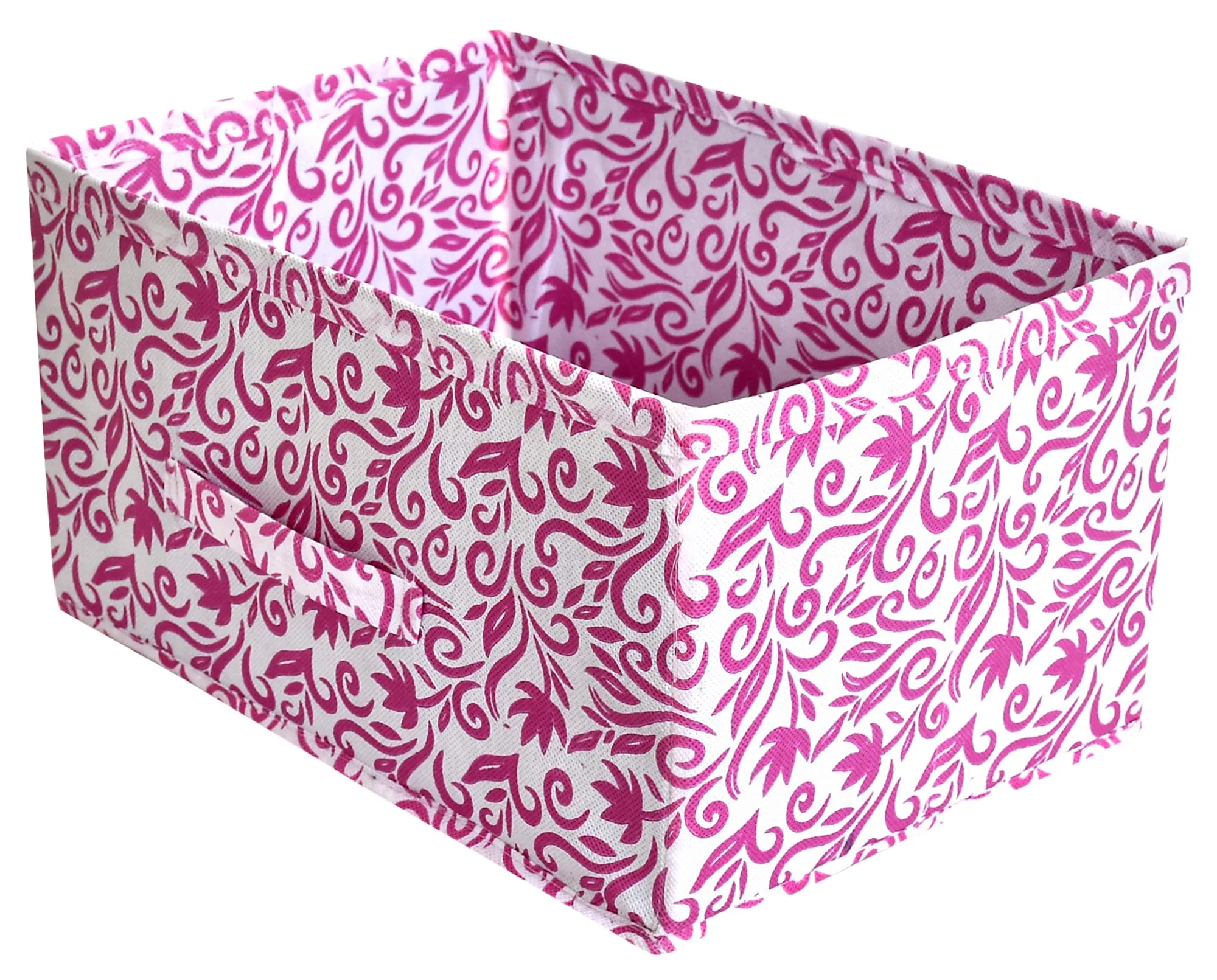 Kuber Industries Leaf Print Non Woven Fabric 2-Replacement Drawer Storage And Cloth Organizer Unit for Closet (Pink)-KUBMART16006