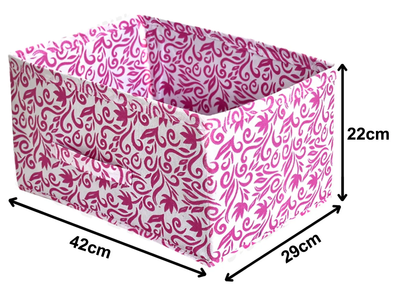 Kuber Industries Leaf Print Non Woven Fabric 2-Replacement Drawer Storage And Cloth Organizer Unit for Closet (Pink)-KUBMART16006