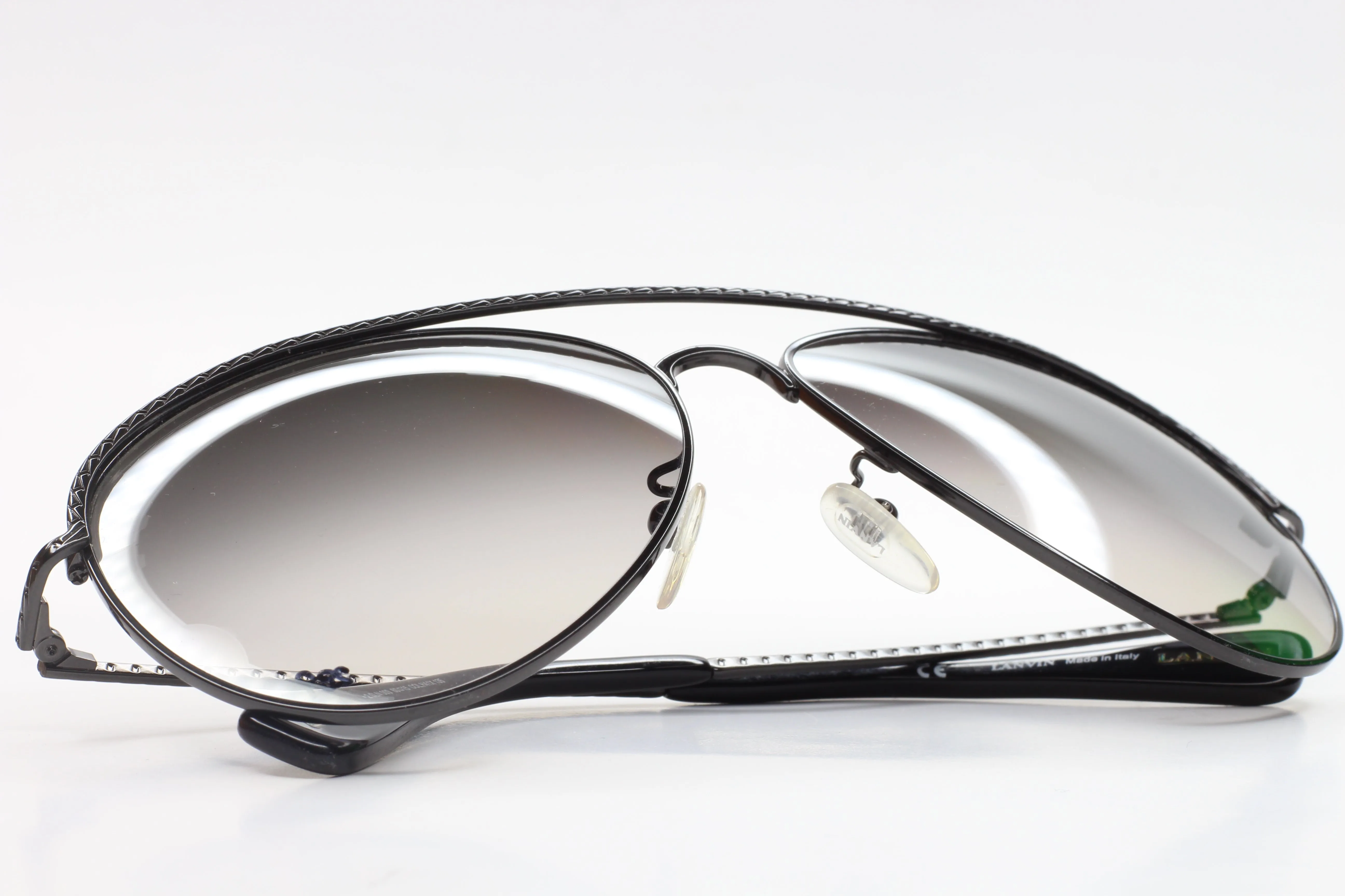 Lanvin Paris SLN003 H41X Gunmetal Aviator Designer Sunglasses -Ma