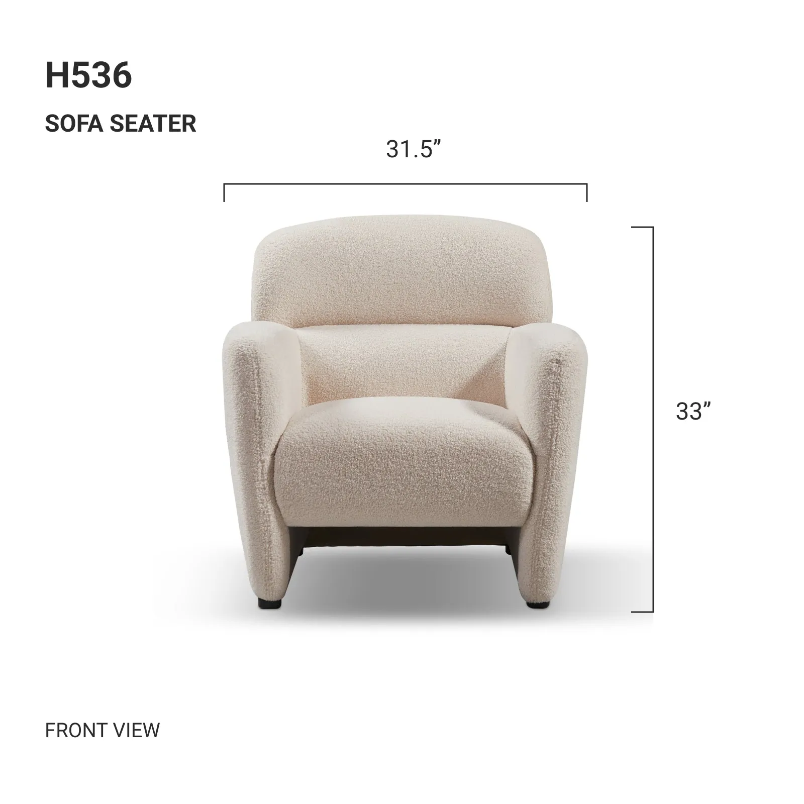 LORCAN Fuzzy White Sofa Seater