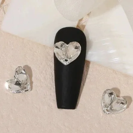 Luxury Diamond Nail Decoration - Silver Alloy Rhinestone Bow