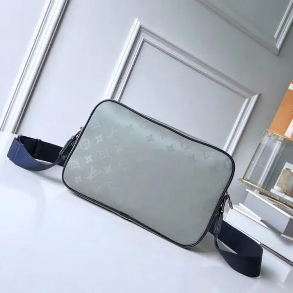 Men&#8217;s Small Messenger Shoulder Bag M43918 Monogram Titanium Canvas/blue 2018