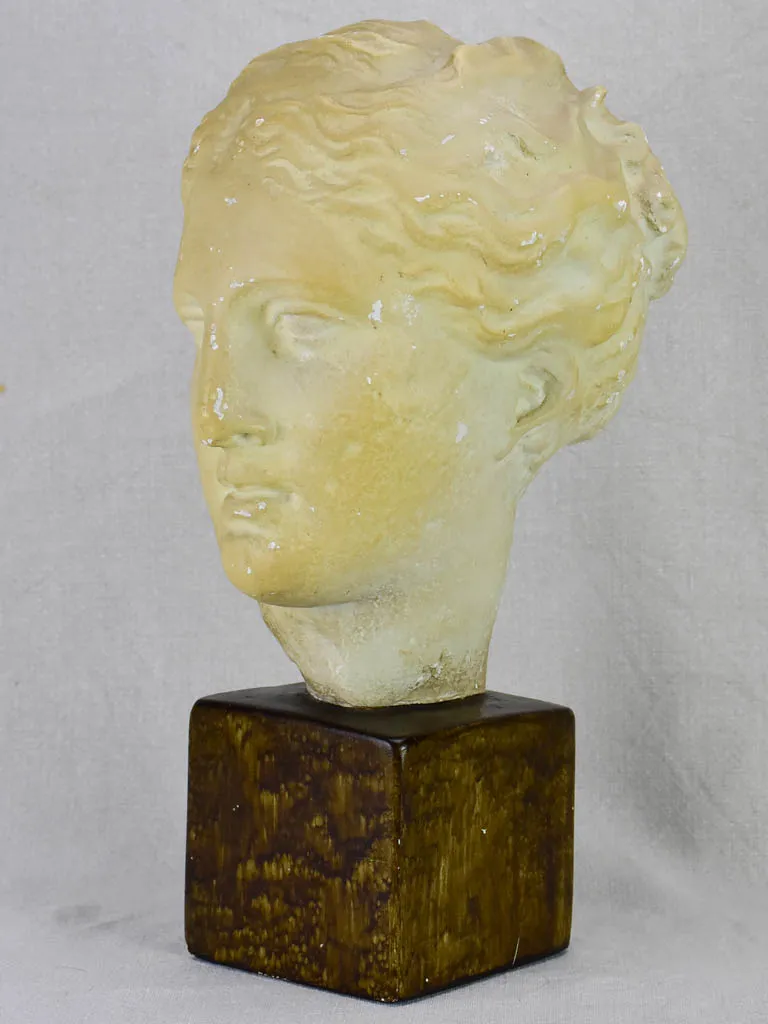 Mid century French plaster bust of a goddess 16¼"