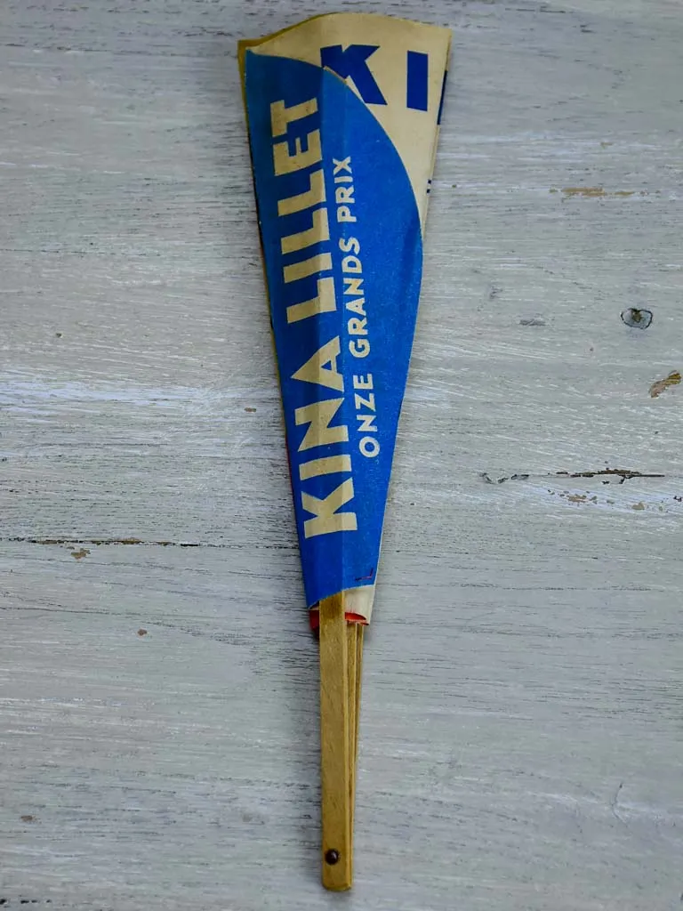 Mid Century Kina Lillet advertising paper fan