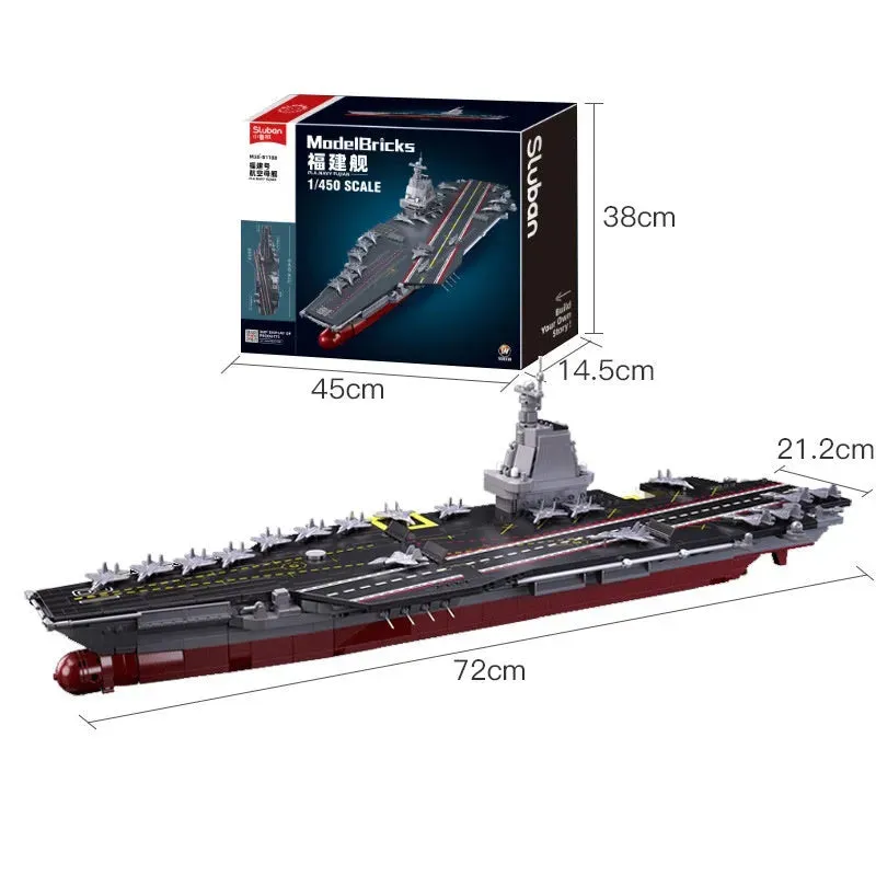 Military Fujian Navy 003 Aircraft Carrier Bricks Toy