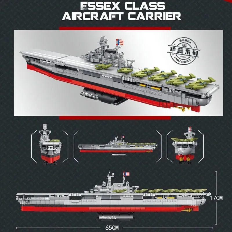 MOC Military USS Hornet Aircraft Carrier Warship Bricks Toys