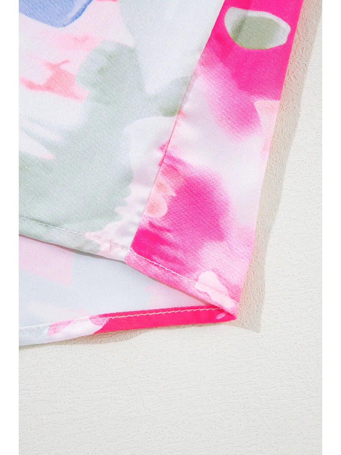 Multicolour Abstract Print Frill Detail Button Up Shirt
