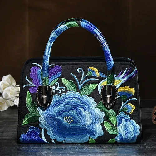 National style embroidered  Messenger Bag Handbag Single Shoulder Bag Canvas