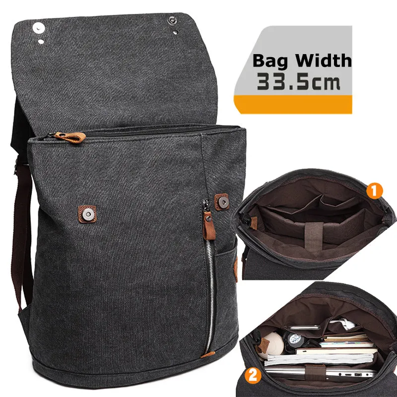 New Canvas Backpack College Business Laptop Bag