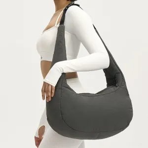 Nylon Quilted Large Capacity Messenger Bag - Stylish Dumpling Shape