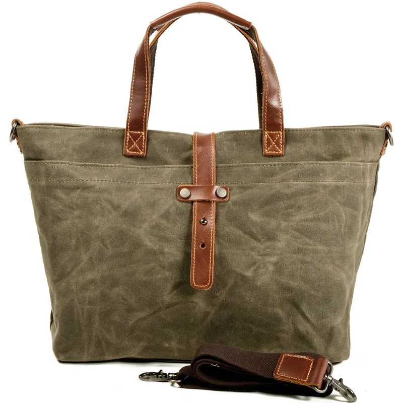 Oil Wax Canvas Tote Transverse Crossbody Bag Handbag Hobo Bag