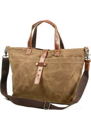 Oil Wax Canvas Tote Transverse Crossbody Bag Handbag Hobo Bag