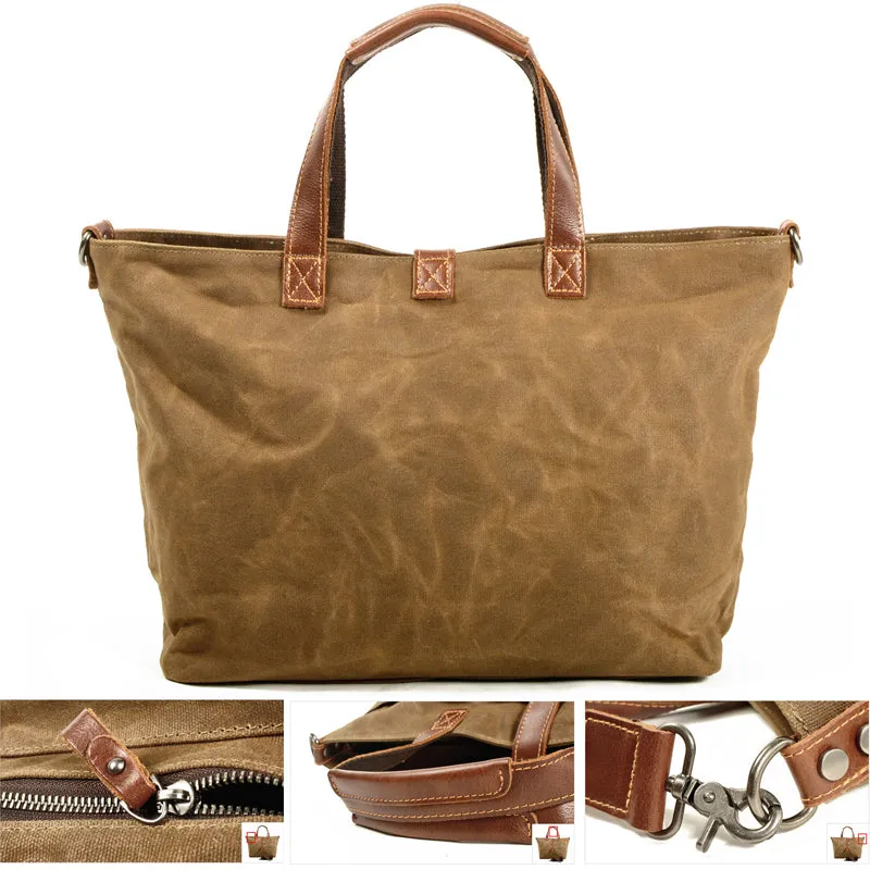 Oil Wax Canvas Tote Transverse Crossbody Bag Handbag Hobo Bag