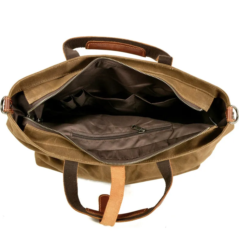 Oil Wax Canvas Tote Transverse Crossbody Bag Handbag Hobo Bag