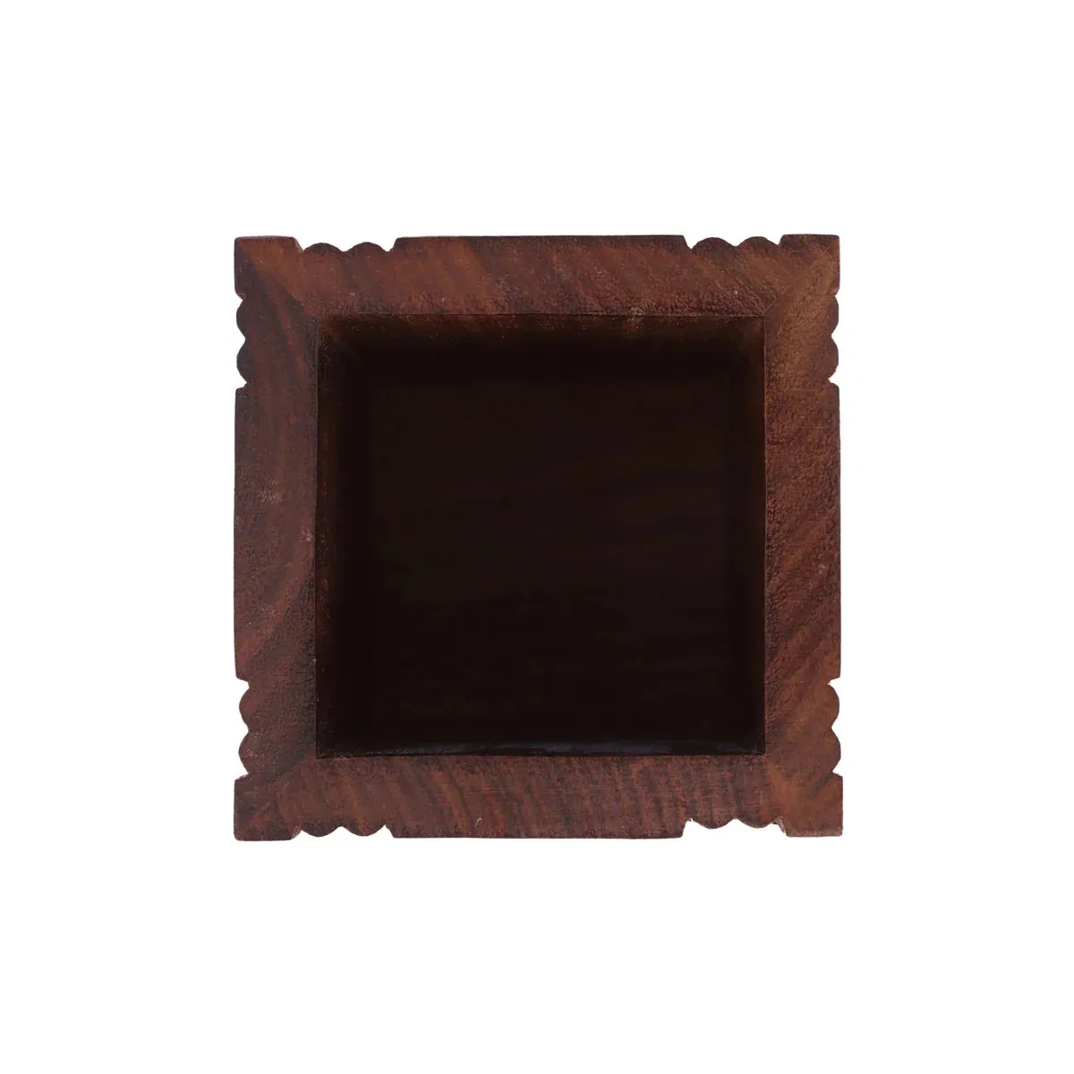 Pen Jar with Elephant Inlaid - 4 x 3 Inches | Wooden Pen Stand/ Pen Holder